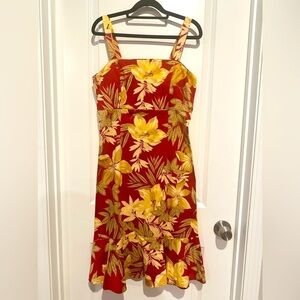 Madison Leigh Multicolored Floral Padded Top Knee Length Sleeveless Dress